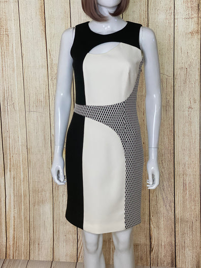 Cotton Contrast Panel Dress